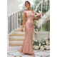 Modern Ruched Sequins Scoop Short Sleeves Bridesmaid Dresses