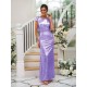Modern Ruched Sequins Scoop Short Sleeves Bridesmaid Dresses