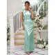 Modern Ruched Sequins Scoop Short Sleeves Bridesmaid Dresses