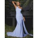 Charming Jersey Ruched One Shoulder Sleeveless Bridesmaid Dresses