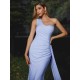 Charming Jersey Ruched One Shoulder Sleeveless Bridesmaid Dresses