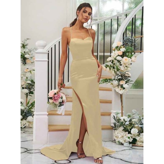 Charming Ruched Square Sleeveless Bridesmaid Dresses