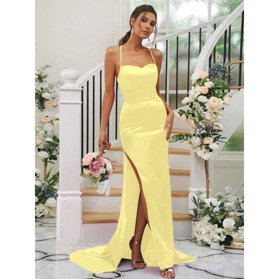 Charming Ruched Square Sleeveless Bridesmaid Dresses