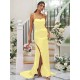 Charming Ruched Square Sleeveless Bridesmaid Dresses
