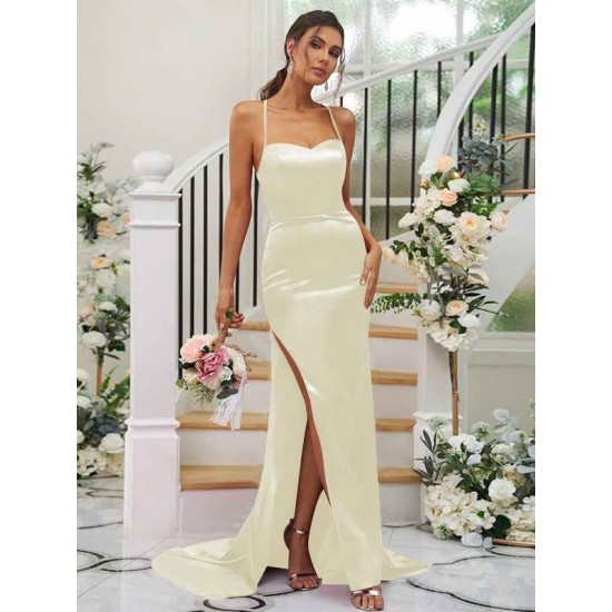 Charming Ruched Square Sleeveless Bridesmaid Dresses