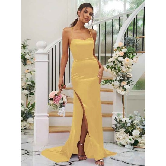 Charming Ruched Square Sleeveless Bridesmaid Dresses