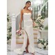 Charming Ruched Square Sleeveless Bridesmaid Dresses