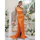 Charming Ruched Square Sleeveless Bridesmaid Dresses