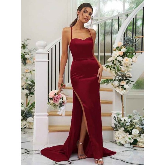 Charming Ruched Square Sleeveless Bridesmaid Dresses