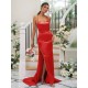 Charming Ruched Square Sleeveless Bridesmaid Dresses
