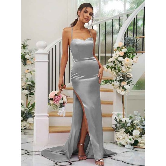 Charming Ruched Square Sleeveless Bridesmaid Dresses