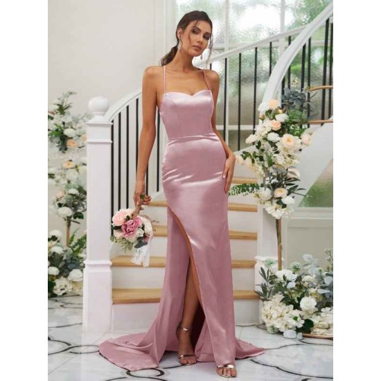Charming Ruched Square Sleeveless Bridesmaid Dresses