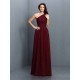 Charming One Shoulder Pleats Sleeveless Long Chiffon Bridesmaid Dresses