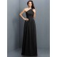 Charming One Shoulder Pleats Sleeveless Long Chiffon Bridesmaid Dresses