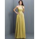 Charming One Shoulder Pleats Sleeveless Long Chiffon Bridesmaid Dresses