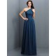 Charming One Shoulder Pleats Sleeveless Long Chiffon Bridesmaid Dresses