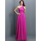 Charming One Shoulder Pleats Sleeveless Long Chiffon Bridesmaid Dresses