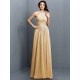 Charming One Shoulder Pleats Sleeveless Long Chiffon Bridesmaid Dresses