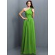 Charming One Shoulder Pleats Sleeveless Long Chiffon Bridesmaid Dresses