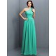 Charming One Shoulder Pleats Sleeveless Long Chiffon Bridesmaid Dresses