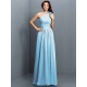 Charming One Shoulder Pleats Sleeveless Long Chiffon Bridesmaid Dresses