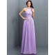 Charming One Shoulder Pleats Sleeveless Long Chiffon Bridesmaid Dresses