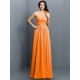 Charming One Shoulder Pleats Sleeveless Long Chiffon Bridesmaid Dresses