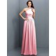 Charming One Shoulder Pleats Sleeveless Long Chiffon Bridesmaid Dresses