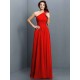 Charming One Shoulder Pleats Sleeveless Long Chiffon Bridesmaid Dresses