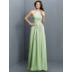 Charming One Shoulder Pleats Sleeveless Long Chiffon Bridesmaid Dresses