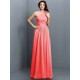 Charming One Shoulder Pleats Sleeveless Long Chiffon Bridesmaid Dresses