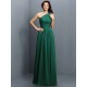 Charming One Shoulder Pleats Sleeveless Long Chiffon Bridesmaid Dresses