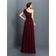 Charming One Shoulder Pleats Sleeveless Long Chiffon Bridesmaid Dresses