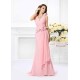 Mermaid Gorgeous V-neck Hand-Made Flower Sleeveless Long Chiffon Bridesmaid Dresses