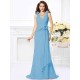 Mermaid Gorgeous V-neck Hand-Made Flower Sleeveless Long Chiffon Bridesmaid Dresses