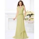 Mermaid Gorgeous V-neck Hand-Made Flower Sleeveless Long Chiffon Bridesmaid Dresses