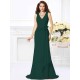 Mermaid Gorgeous V-neck Hand-Made Flower Sleeveless Long Chiffon Bridesmaid Dresses