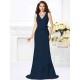Mermaid Gorgeous V-neck Hand-Made Flower Sleeveless Long Chiffon Bridesmaid Dresses