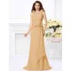 Mermaid Gorgeous V-neck Hand-Made Flower Sleeveless Long Chiffon Bridesmaid Dresses