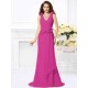Mermaid Gorgeous V-neck Hand-Made Flower Sleeveless Long Chiffon Bridesmaid Dresses