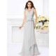 Mermaid Gorgeous V-neck Hand-Made Flower Sleeveless Long Chiffon Bridesmaid Dresses