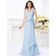 Mermaid Gorgeous V-neck Hand-Made Flower Sleeveless Long Chiffon Bridesmaid Dresses
