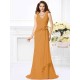 Mermaid Gorgeous V-neck Hand-Made Flower Sleeveless Long Chiffon Bridesmaid Dresses