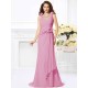 Mermaid Gorgeous V-neck Hand-Made Flower Sleeveless Long Chiffon Bridesmaid Dresses