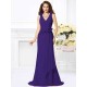 Mermaid Gorgeous V-neck Hand-Made Flower Sleeveless Long Chiffon Bridesmaid Dresses