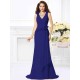Mermaid Gorgeous V-neck Hand-Made Flower Sleeveless Long Chiffon Bridesmaid Dresses