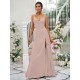 Beautiful Ruched V-neck Sleeveless Bridesmaid Dresses