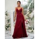 Beautiful Ruched V-neck Sleeveless Bridesmaid Dresses
