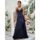 Beautiful Ruched V-neck Sleeveless Bridesmaid Dresses