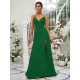 Beautiful Ruched V-neck Sleeveless Bridesmaid Dresses